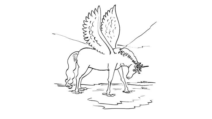 Coloriage Licornes - Licorne 8 