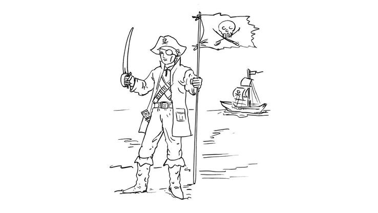 Coloriage Pirates - Pirate 9 