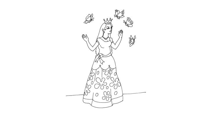Coloriage Princesses - Princesse 13 