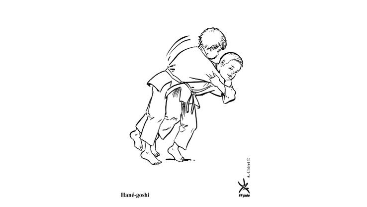 Coloriage Judo - Hané-Goshi 
