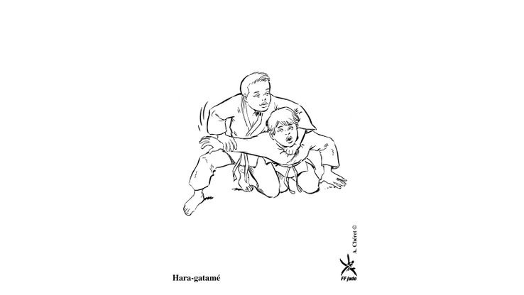 Coloriage Judo - Hara-Gatamé 