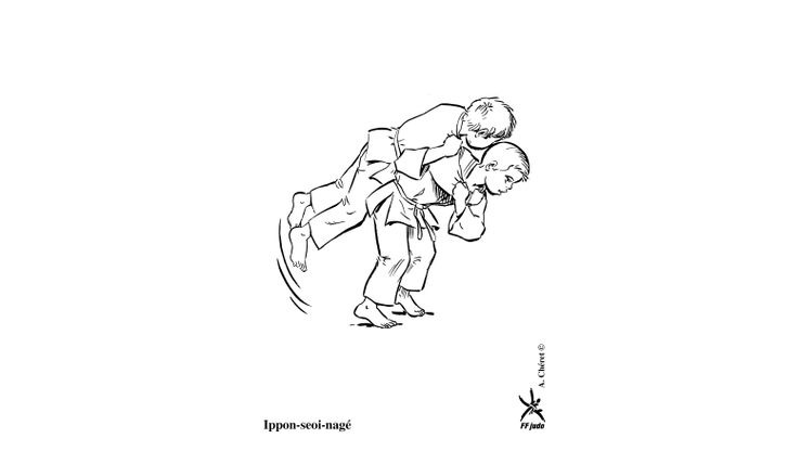 Coloriage Judo - Ippon-seoi-nagé 