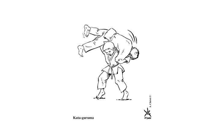 Coloriage Judo - Kata-guruma 