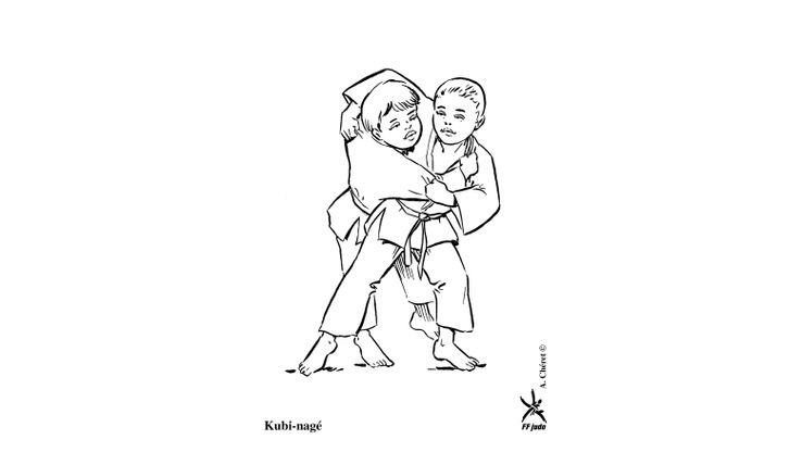 Coloriage Judo - Kubi-nagé 