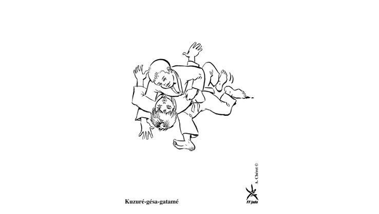 Coloriage Judo - Kuzuré-gésa-gatamé 
