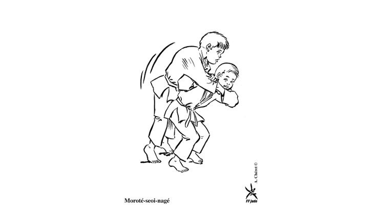 Coloriage Judo - Moroté-seoi-nagé 