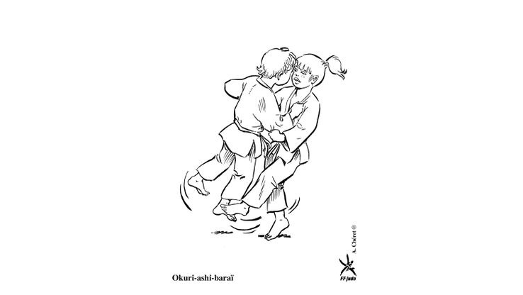 Coloriage Judo - Okuri-ashi-barai 