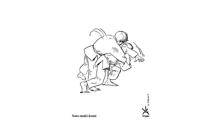 Coloriage Judo - Soto-maki-komi 