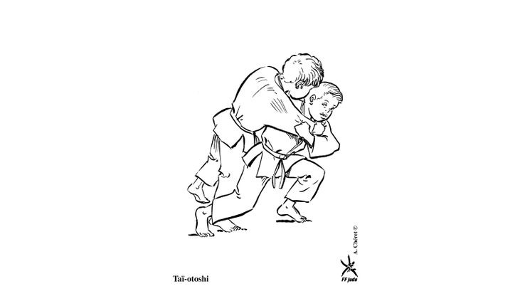 Coloriage Judo - Taï-otoshi 
