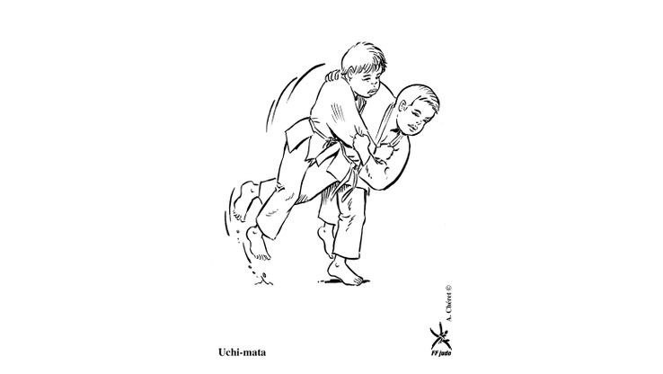 Coloriage Judo - Uchi-mata 