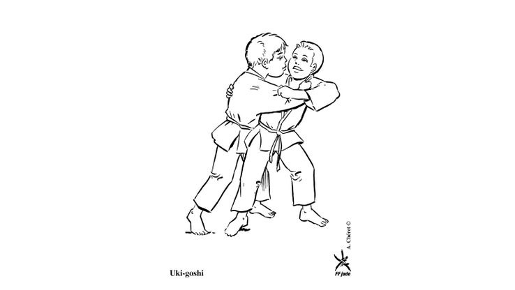 Coloriage Judo - Uki-goshi 