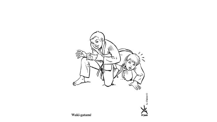 Coloriage Judo - Waki-gatamé 