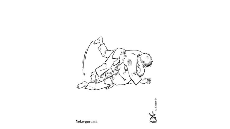 Coloriage Judo - Yoko-guruma 