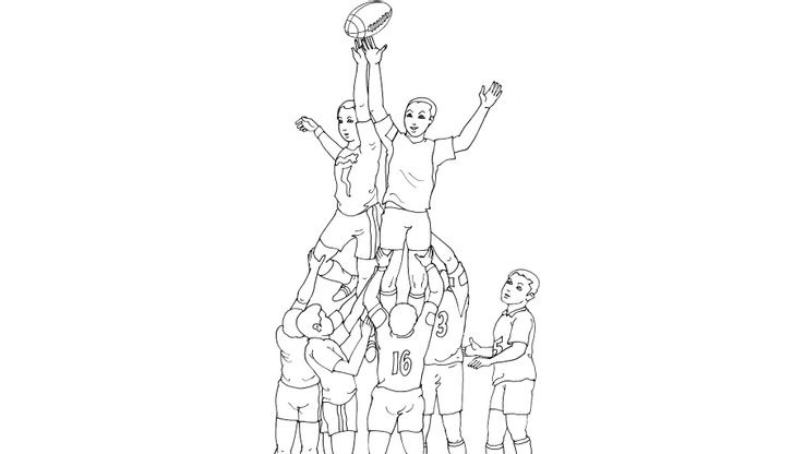 Coloriage Rugby - Rugby 15 