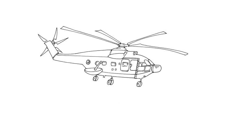 Coloriage Hélicoptères - Hélicoptère 1 