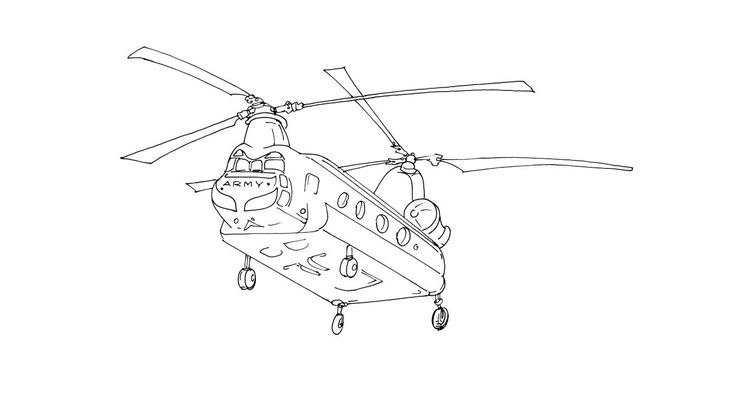 Coloriage Hélicoptères - Hélicoptère 10 