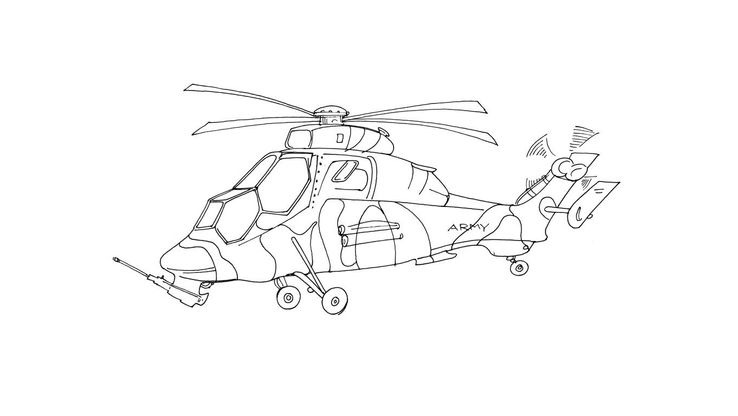 Coloriage Hélicoptères - Hélicoptère 11 