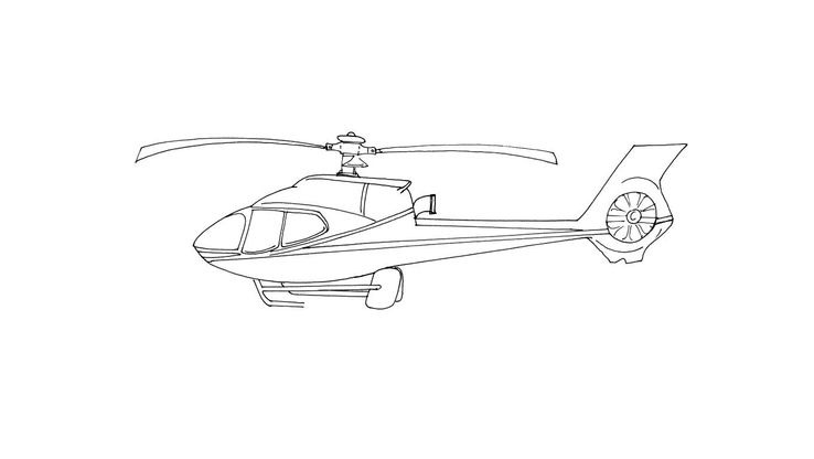 Coloriage Hélicoptères - Hélicoptère 2 