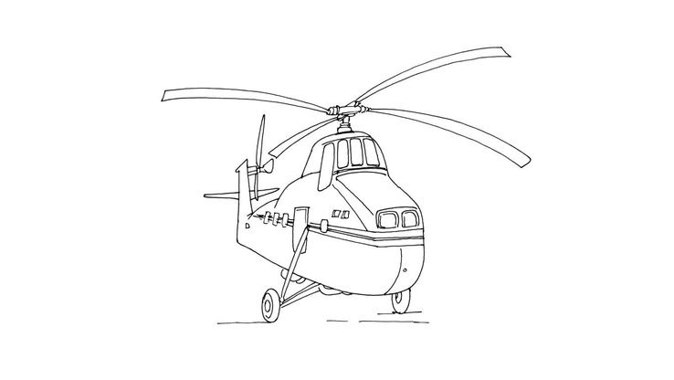 Coloriage Hélicoptères - Hélicoptère 3 