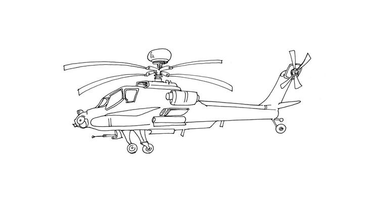 Coloriage Hélicoptères - Hélicoptère 6 