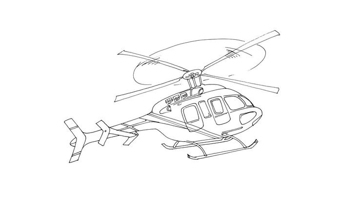 Coloriage Hélicoptères - Hélicoptère 8 