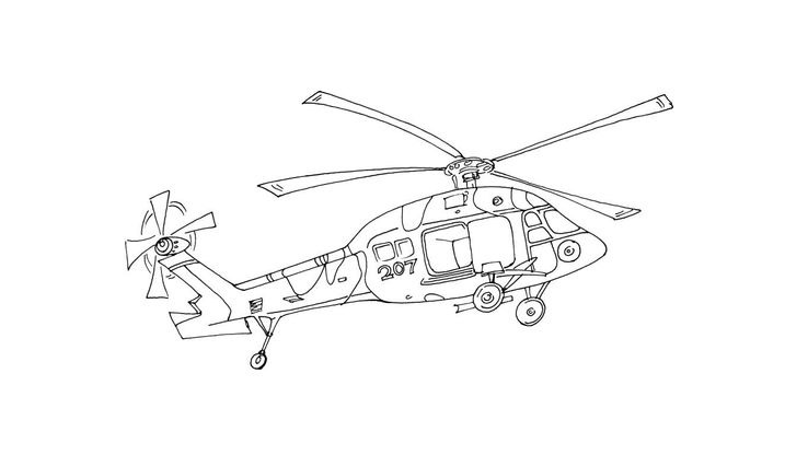 Coloriage Hélicoptères - Hélicoptère 9 
