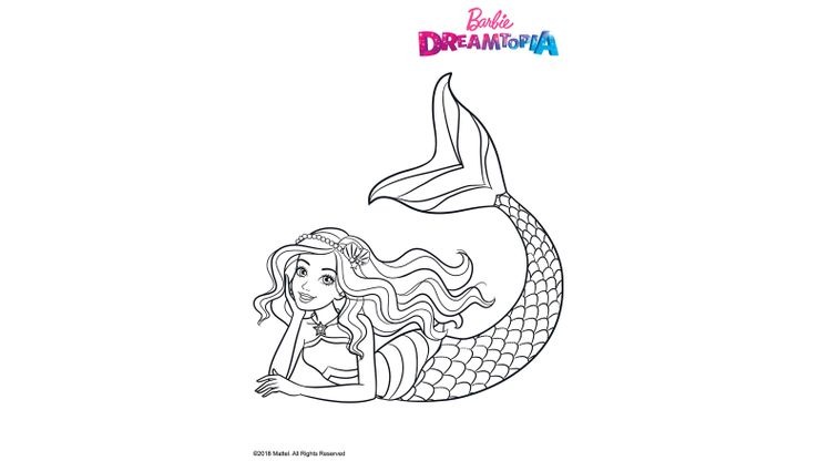 Coloriage Barbie Sirène ArcenCiel  Coloriage Barbie Dreamtopia