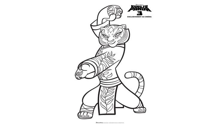 Coloriage Tigresse  Coloriage Kung Fu Panda 3  Coloriages Dessins animes