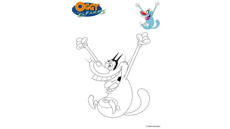Oggy - Coloriages Dessins animes - Oggy et les cafards