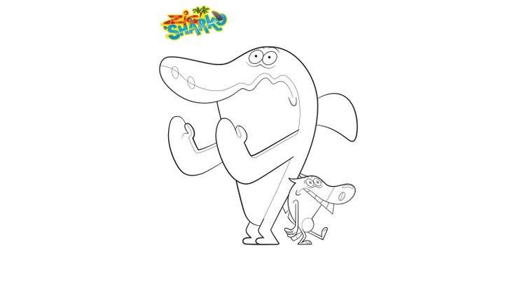 Coloriage Drôle de tête - Coloriage Zig et Sharko - Coloriages Dessins