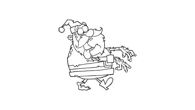 Coloriage Noël  le Père Noël Zombie  Coloriage Noel  Coloriages Fetes