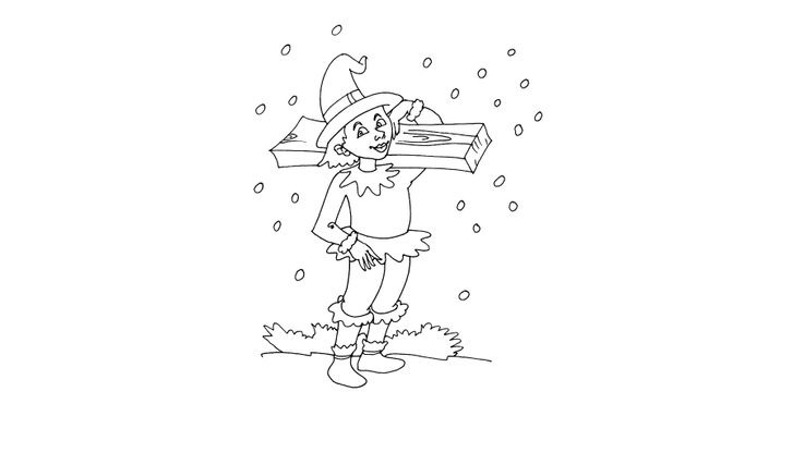 Coloriage Noël : un des lutins du Père Nöel - Coloriage Noel