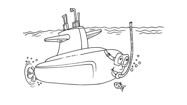 Sous-marin 18 - Coloriages Transports - Sous marins