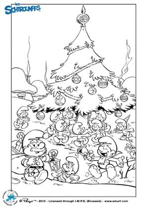 Coloriage Les Schtroumpfs Noel Coloriage Les Schtroumpfs Coloriages Dessins Animes