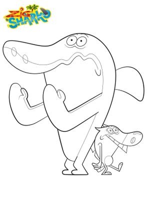 Coloriage Drôle De Tête Coloriage Zig Et Sharko