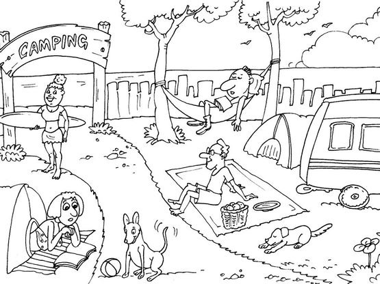 Coloriage camping Outlet