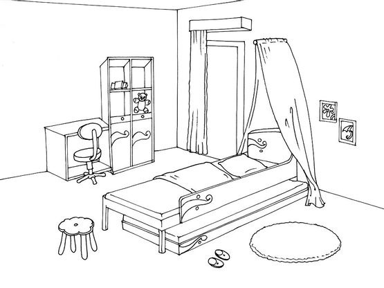 Coloriage Chambre 13 Coloriage Chambre Coloriages Maison