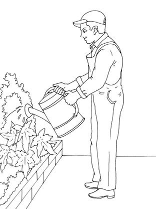 Coloriage Jardinier 1 Coloriage Jardiniers Coloriages Metiers