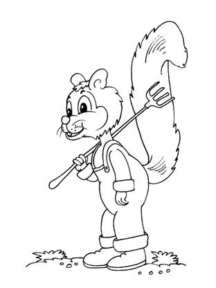 Coloriage Ecureuil 20 - Coloriage Ecureuils - Coloriages Animaux