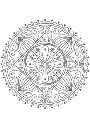 Coloriage Mandala nature - Coloriage Mandalas - Coloriages Chiffres et