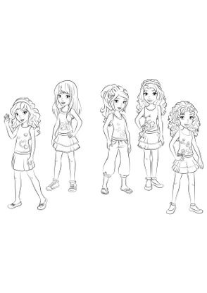 Coloriage coloriagefriendsgroupe  Coloriage LEGO Friends