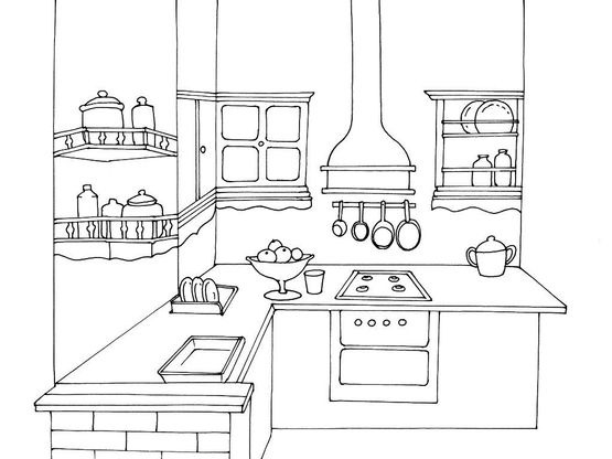 Coloriage Cuisine 12 - Coloriage Cuisine - Coloriages Maison