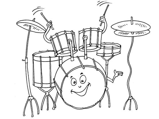 Coloriage La batterie  Coloriage Instruments  Coloriages Musiques