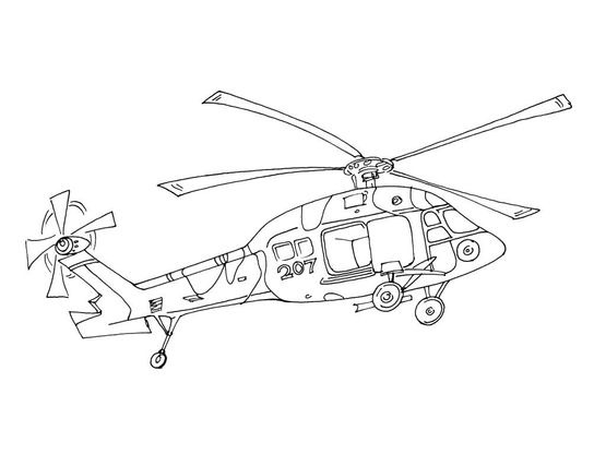 Coloriage Hélicoptère 9 - Coloriage Helicopteres - Coloriages Transports