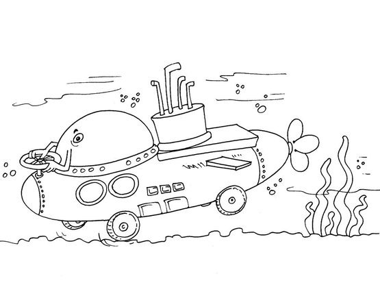 Coloriage Sous-marin 24 - Coloriage Sous marins - Coloriages Transports